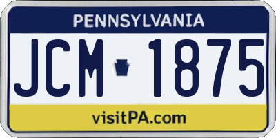 PA license plate JCM1875