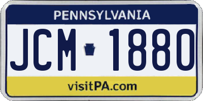 PA license plate JCM1880
