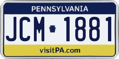 PA license plate JCM1881