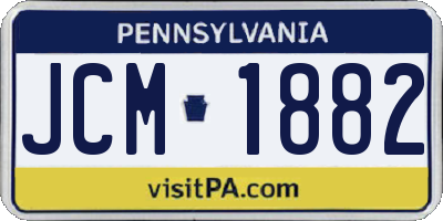 PA license plate JCM1882