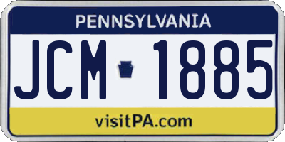PA license plate JCM1885