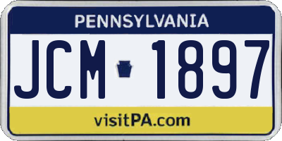 PA license plate JCM1897