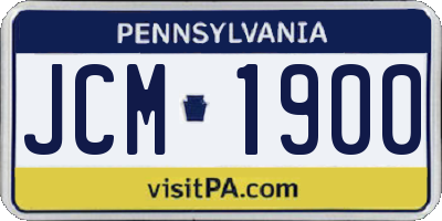 PA license plate JCM1900