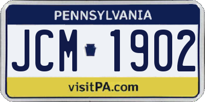 PA license plate JCM1902