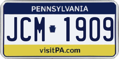 PA license plate JCM1909