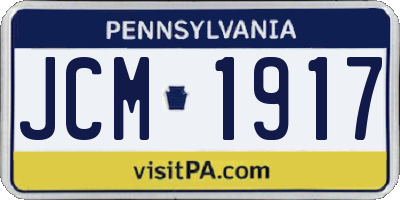 PA license plate JCM1917