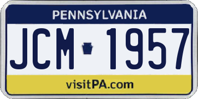 PA license plate JCM1957