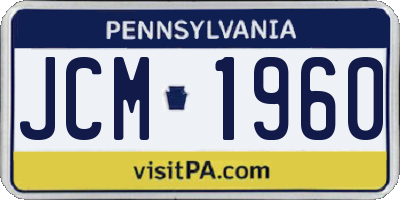 PA license plate JCM1960