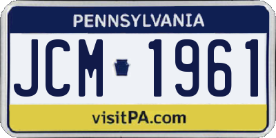 PA license plate JCM1961
