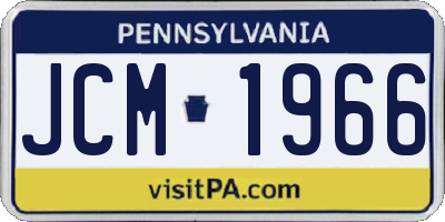 PA license plate JCM1966