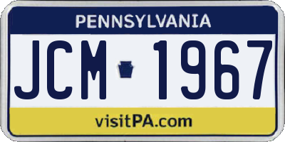 PA license plate JCM1967
