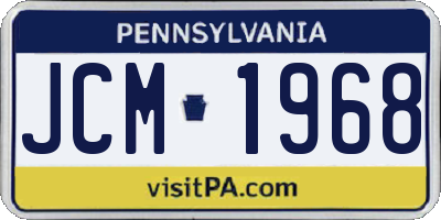 PA license plate JCM1968
