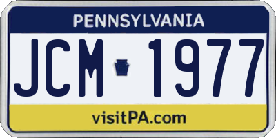 PA license plate JCM1977