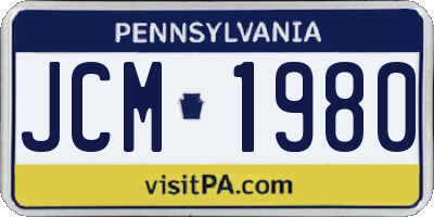 PA license plate JCM1980