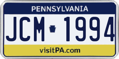 PA license plate JCM1994
