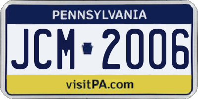 PA license plate JCM2006