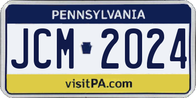 PA license plate JCM2024