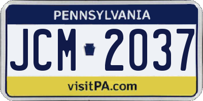 PA license plate JCM2037