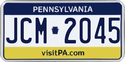 PA license plate JCM2045
