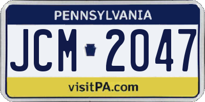PA license plate JCM2047