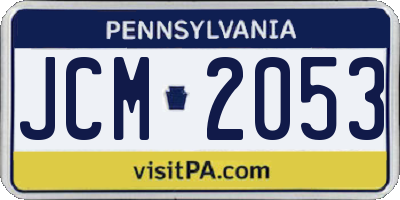 PA license plate JCM2053