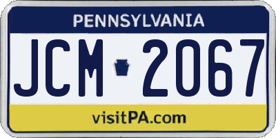 PA license plate JCM2067
