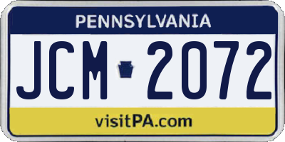 PA license plate JCM2072
