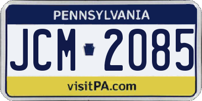 PA license plate JCM2085