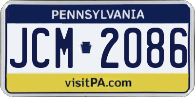 PA license plate JCM2086
