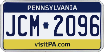 PA license plate JCM2096