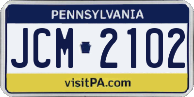 PA license plate JCM2102