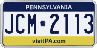 PA license plate JCM2113