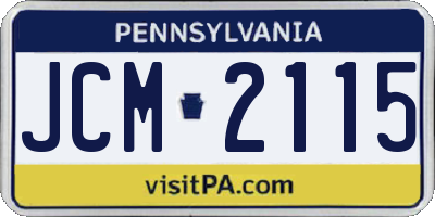 PA license plate JCM2115