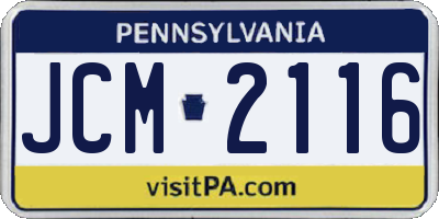PA license plate JCM2116