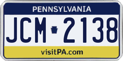 PA license plate JCM2138