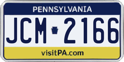 PA license plate JCM2166