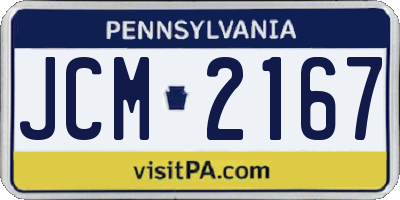 PA license plate JCM2167