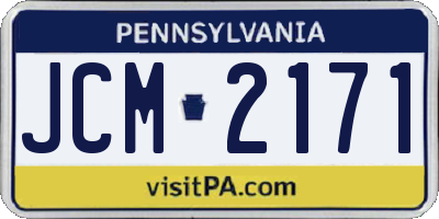 PA license plate JCM2171