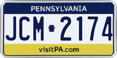 PA license plate JCM2174