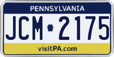 PA license plate JCM2175