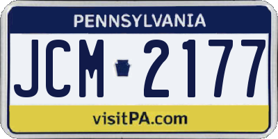 PA license plate JCM2177