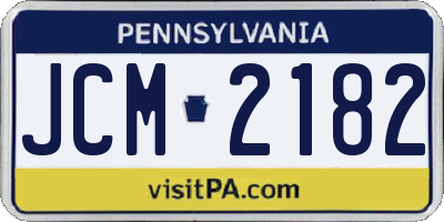 PA license plate JCM2182