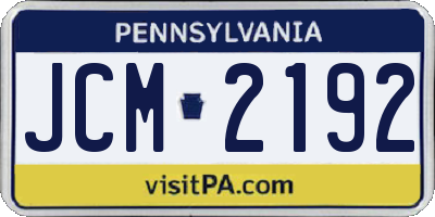 PA license plate JCM2192