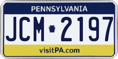 PA license plate JCM2197