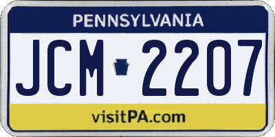 PA license plate JCM2207