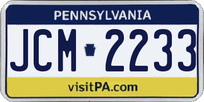 PA license plate JCM2233