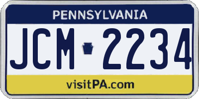 PA license plate JCM2234