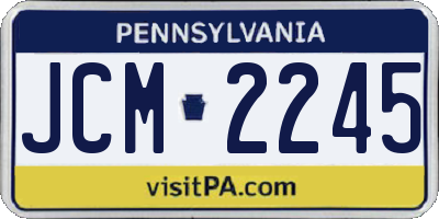 PA license plate JCM2245