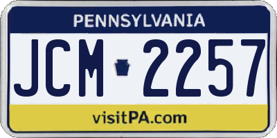 PA license plate JCM2257