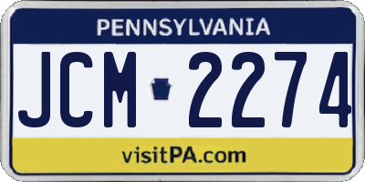 PA license plate JCM2274